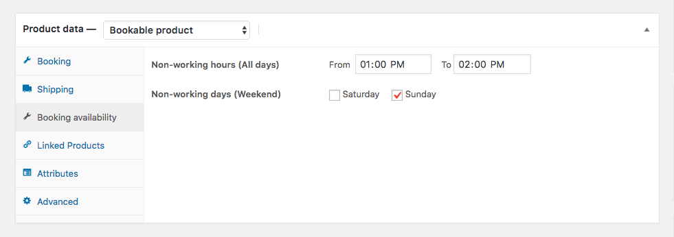 WooCommerce Bookings holidays