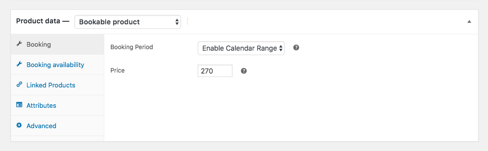 woocommerce enable calendar range of
