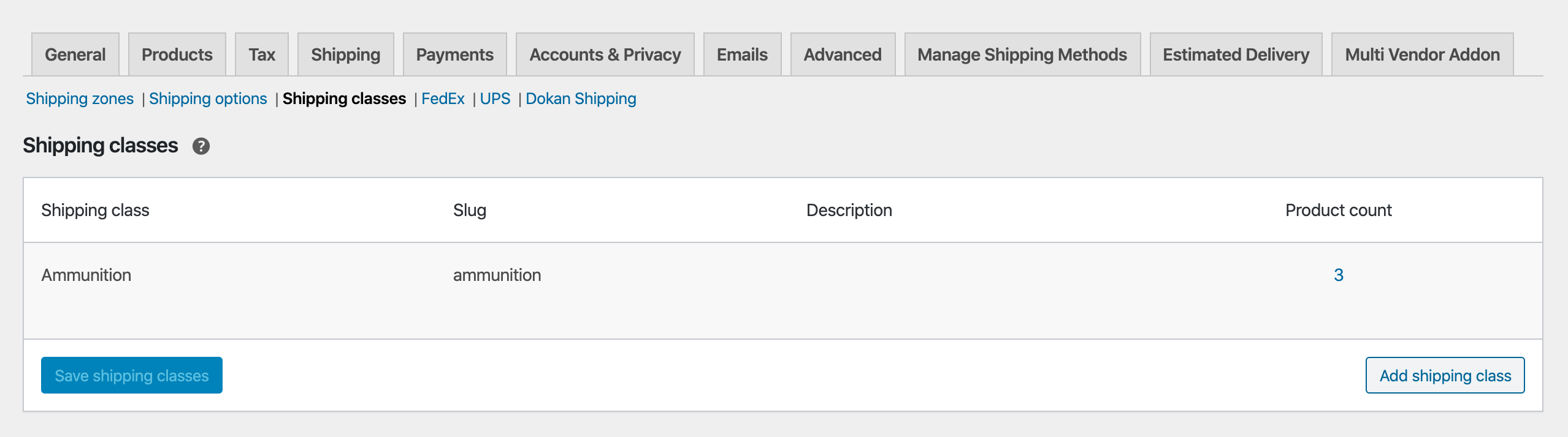 hide shipping methods based on shipping class