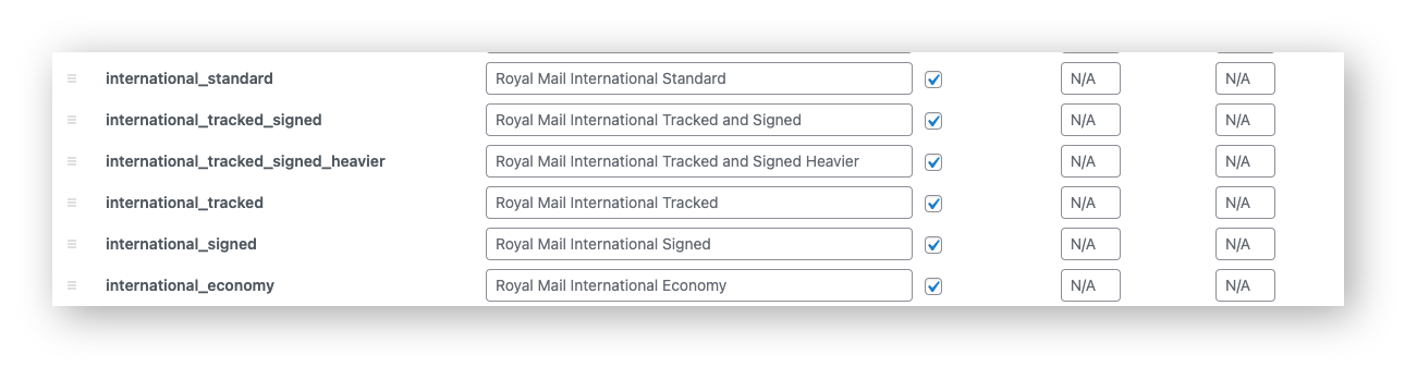 woocommerce royal mail international shipping services