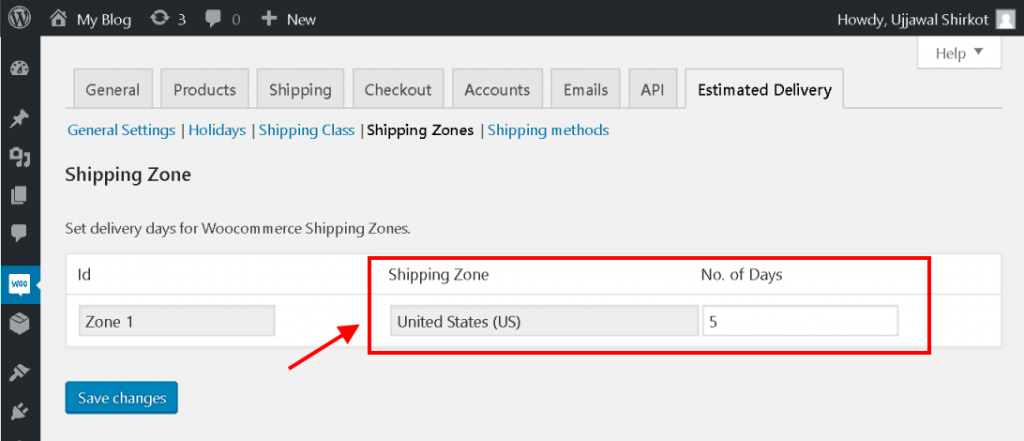 Shipping  Zones options