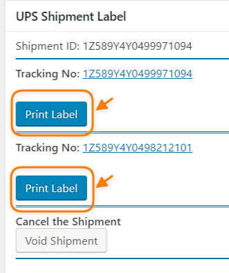 UPS Shipment Label