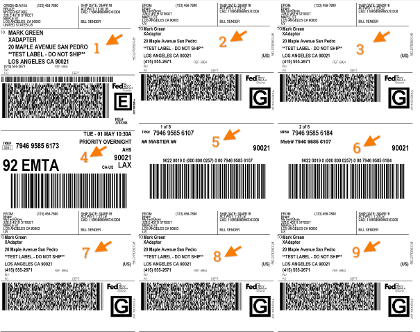 shipping labels