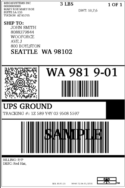 UPS Shipping Label