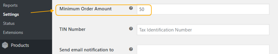 woocommerce minimum order amount