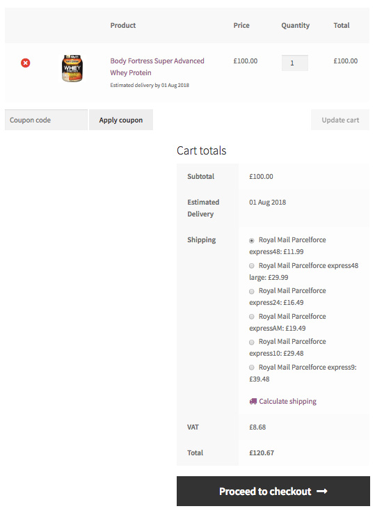 WooCommerce royal mail