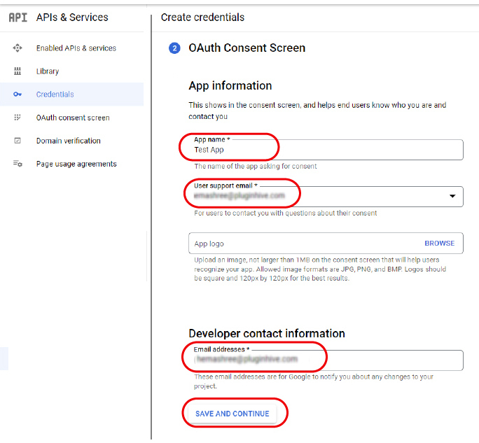 OAuth consent screen