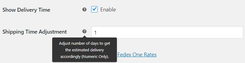 Delivery Date adjustment in the plugin settings