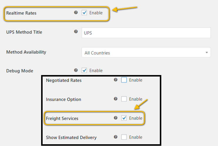 Enable UPS Shipping methods
