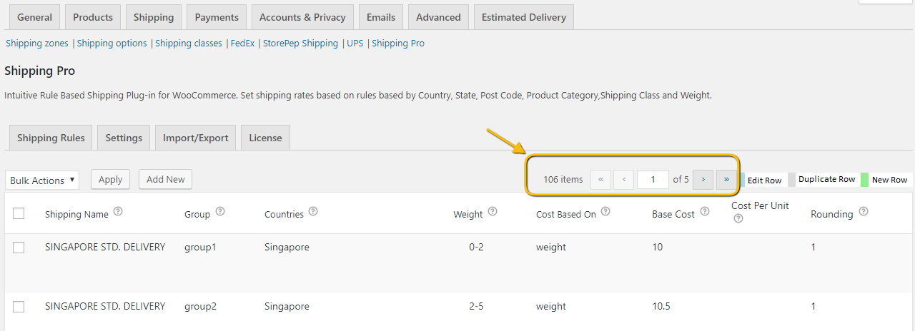 Shipping Rules in different pages makes it easy for you to identify and modify them