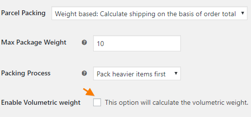 Volumetric-weight