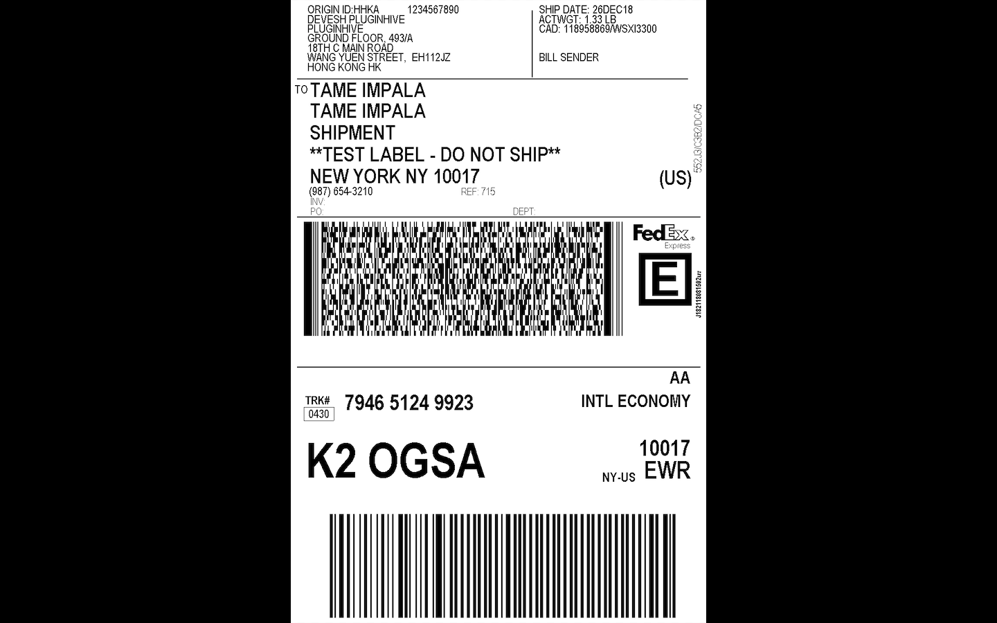 Edit fedex shipping label