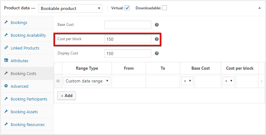 Cost per block