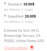 display delivery date