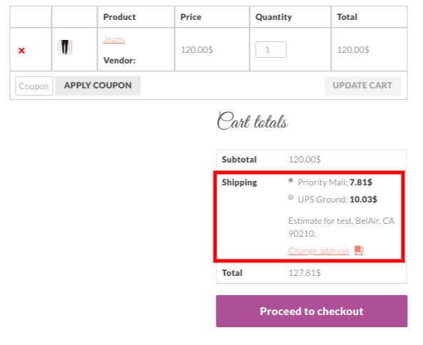 Domestic Shipping Rates