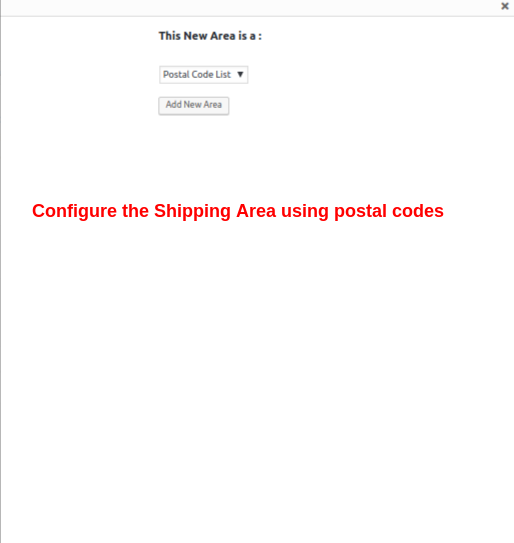 Shipping Area Management based on Postal Codes