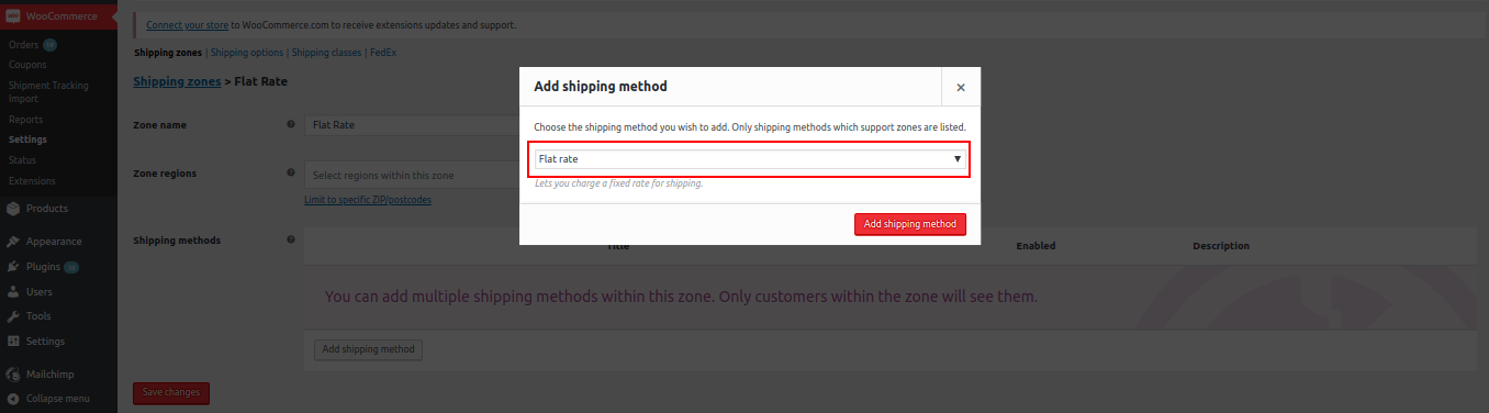 woocommerce flat rate
