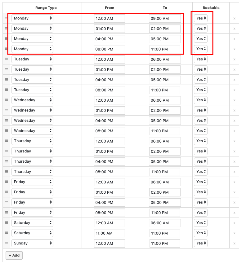 custom time duration