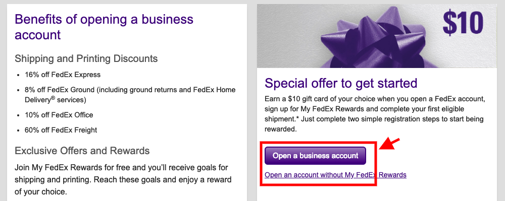 Open FedEx Business Account