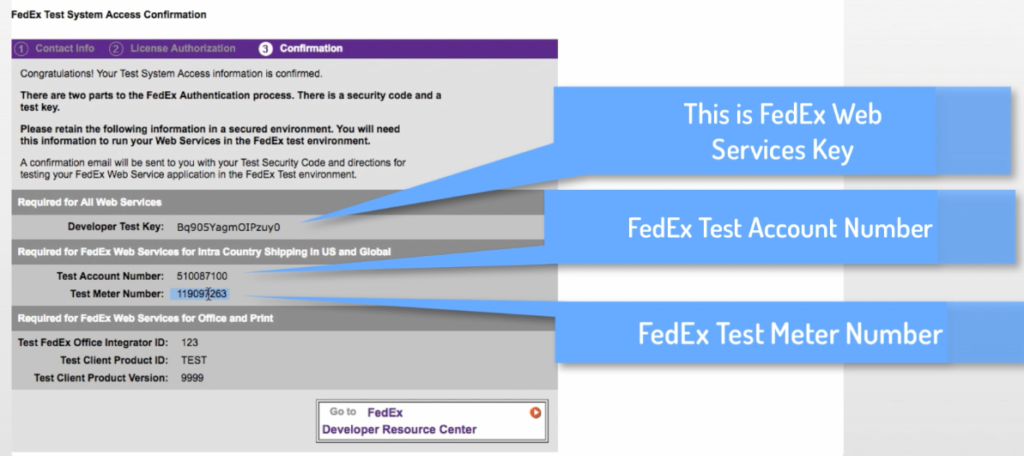 FedEx test keys