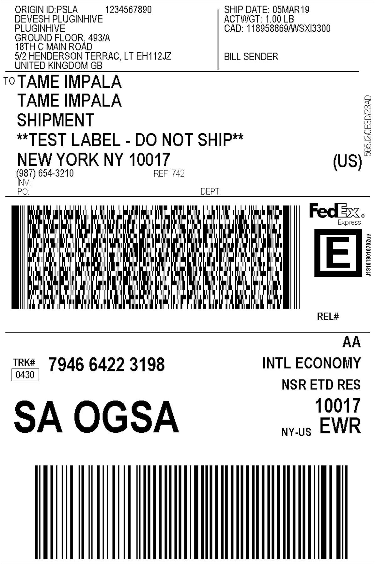 21 Fedex International Shipping Label - Label Design Ideas 21 For Fedex Label Template Word