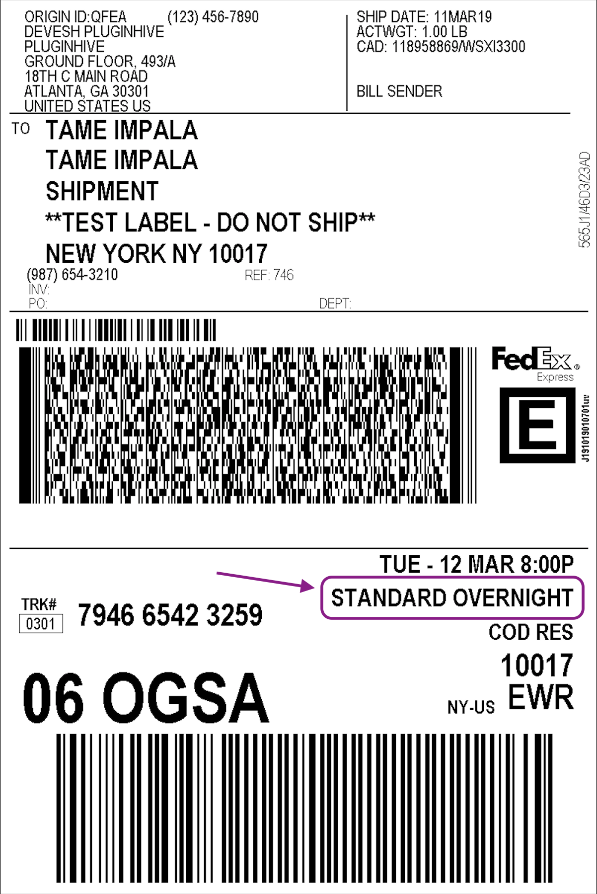 fedex standard overnight