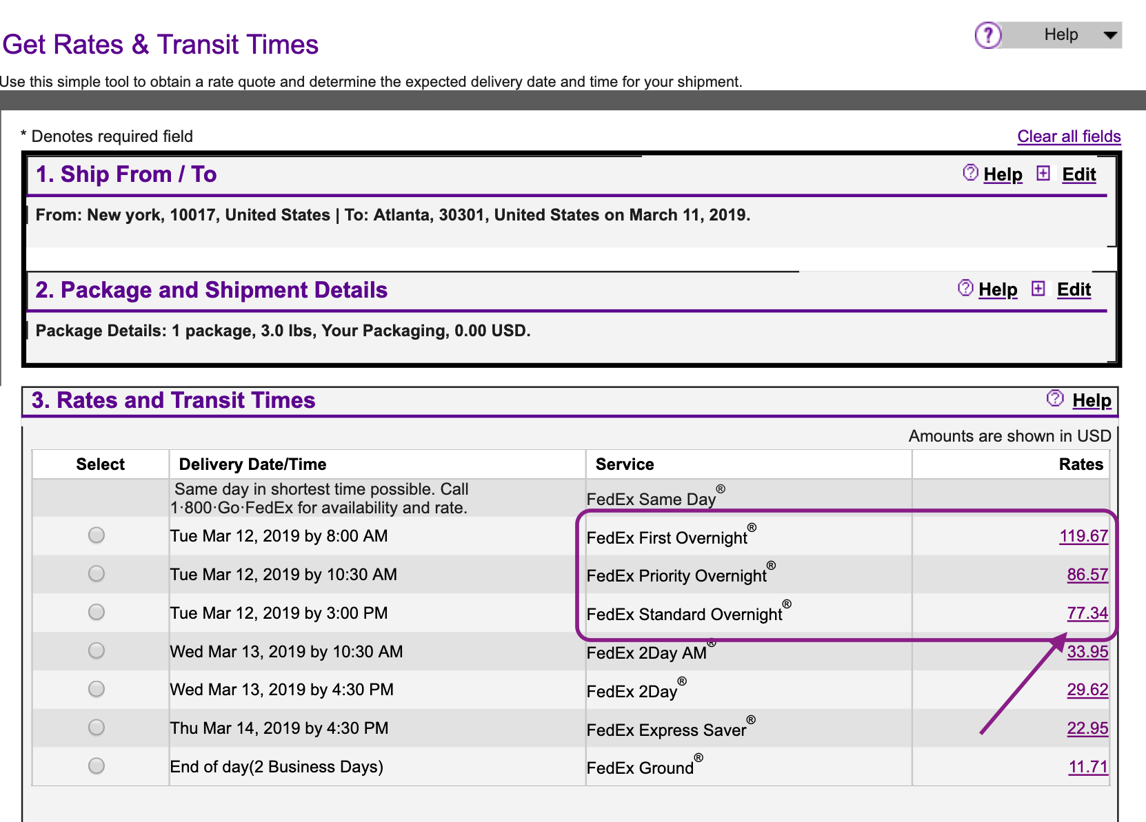 fedex standard overnight