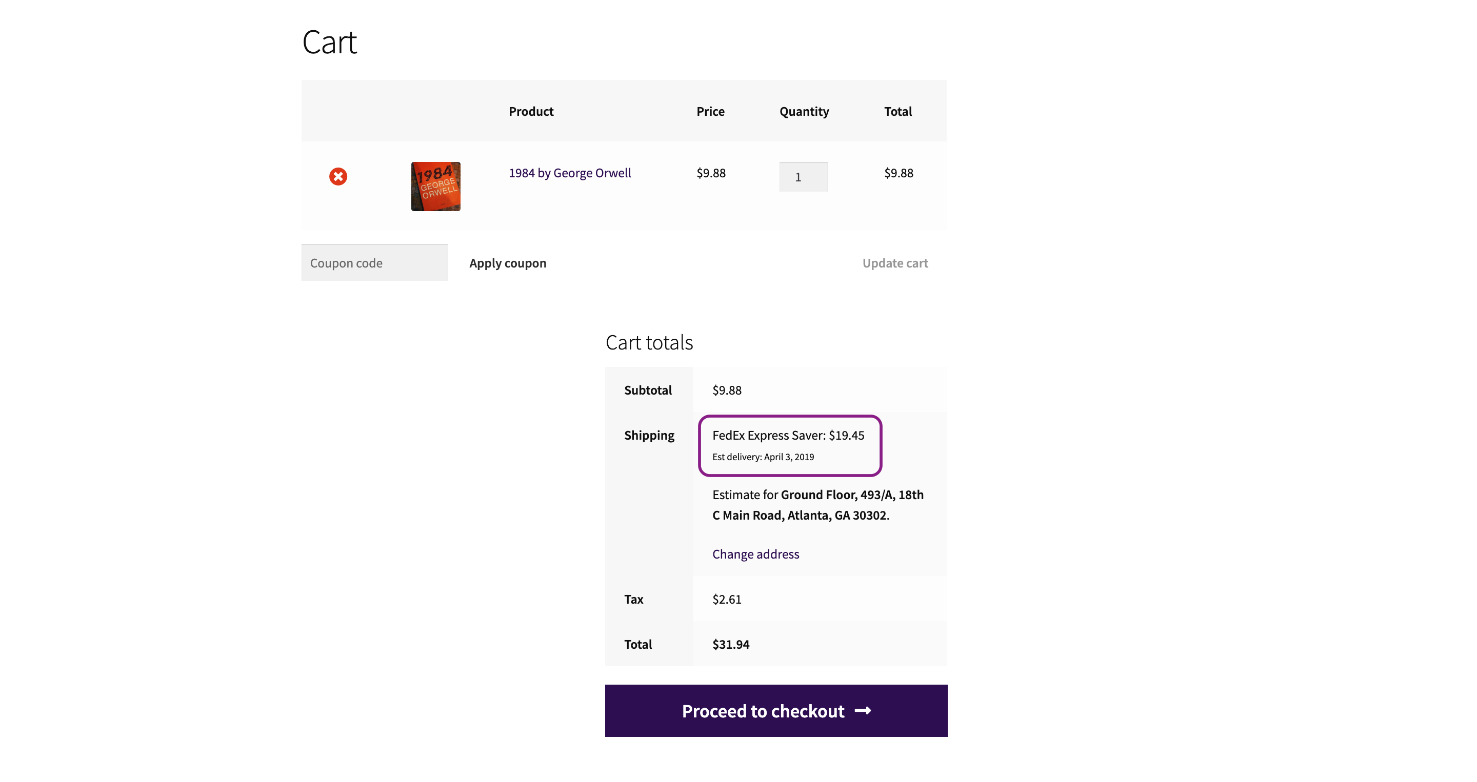 fedex shipping rates on cart