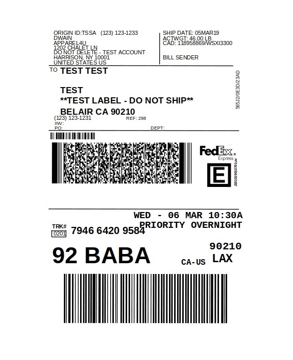 test label