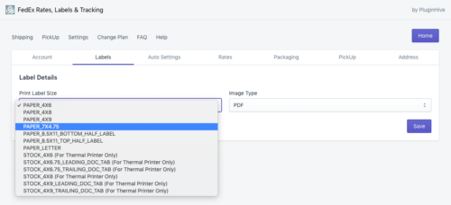 label settings