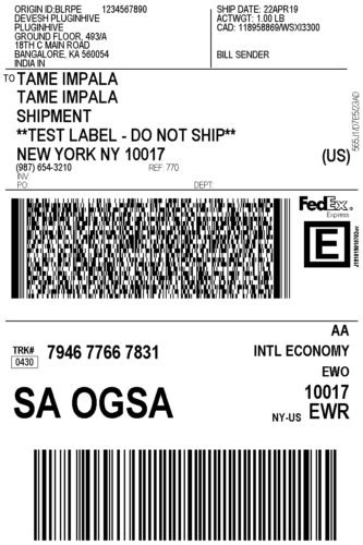 fedex international economy label