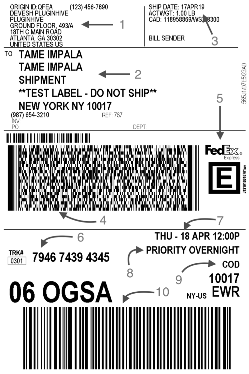 Create FedEx Shipping Label from your Online Store - PluginHive Inside International Shipping Label Template