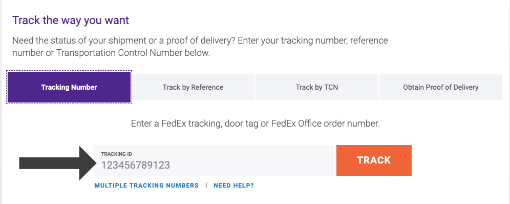 Fedex tracking number