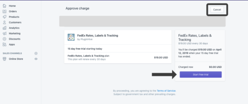 Activating Shopify Ship, Rate and Track for FedEx