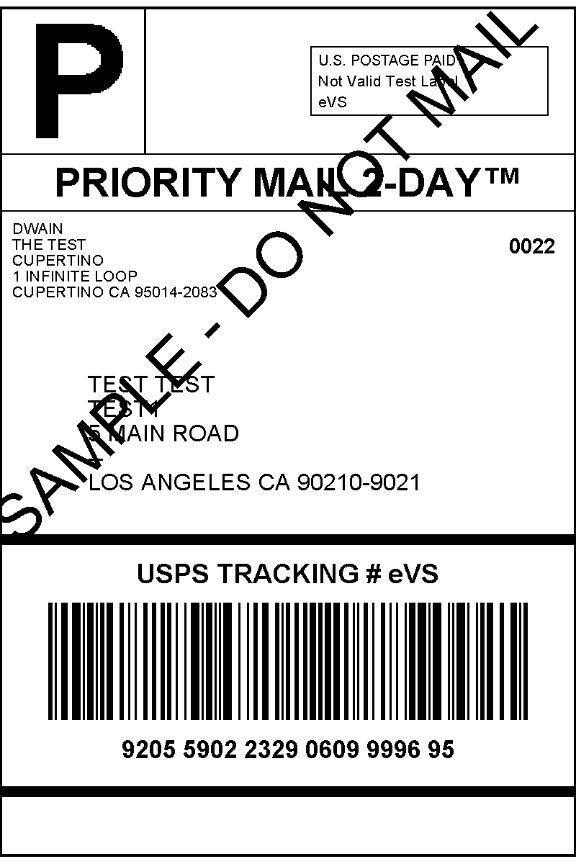 shipping label