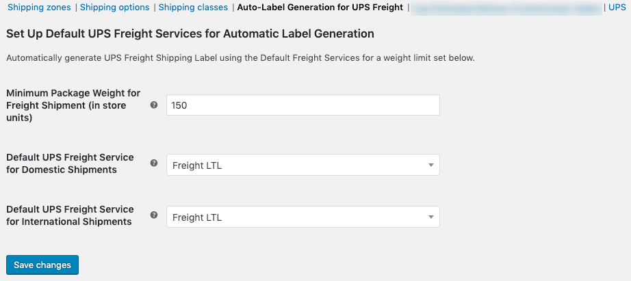 Set up default freight services
