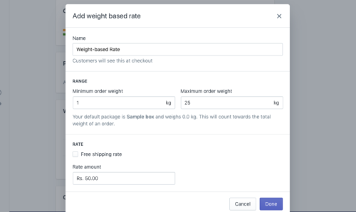 Weight-Based Rate