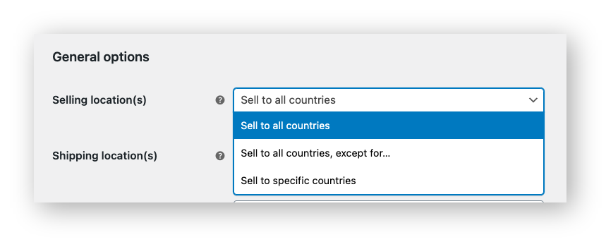 woocommerce selling location dropdown