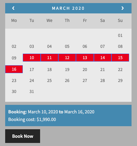 Booking cost in March