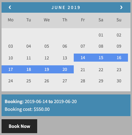 Low Season Booking Charges