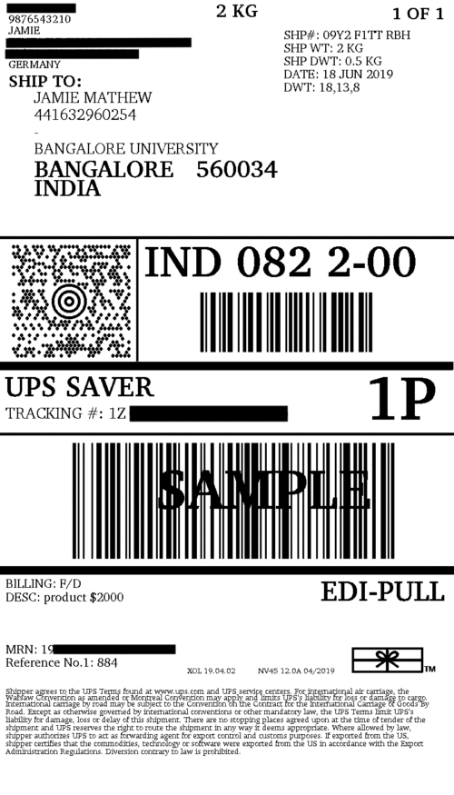 Attach UPS MRN (Movement Reference Number) with Order