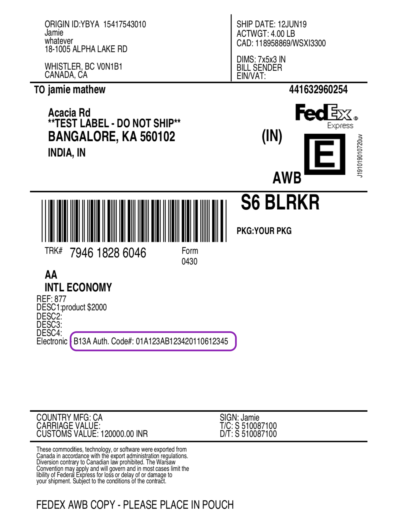 fedex certificate of origin