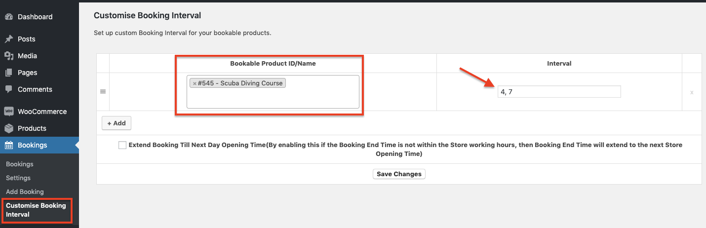 Custom Booking Interval