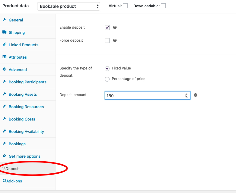 woocommerce bookings deposit