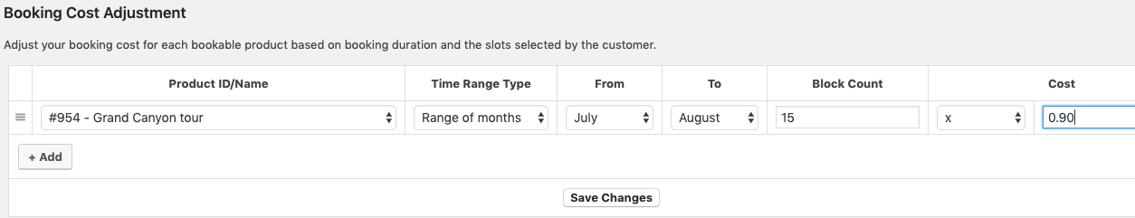 cost adjustment