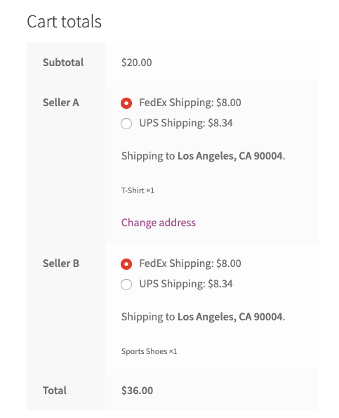 Split and separate multiple shipping