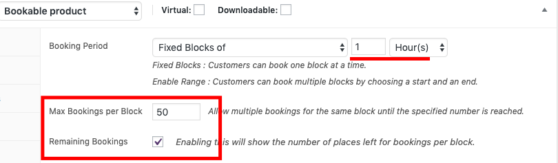 enable booking option