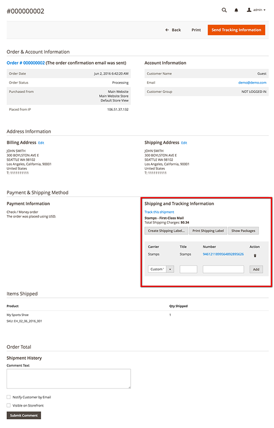 stampsmagentodemo-order