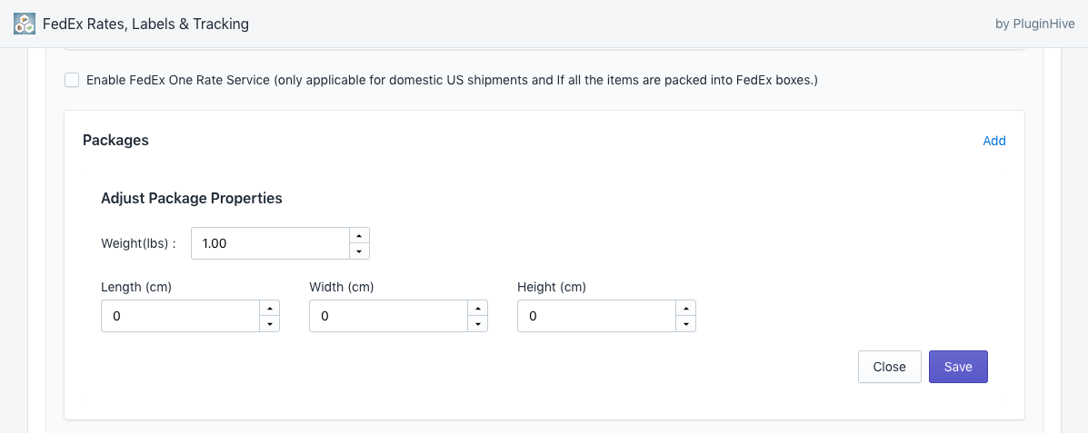 Adjust package options