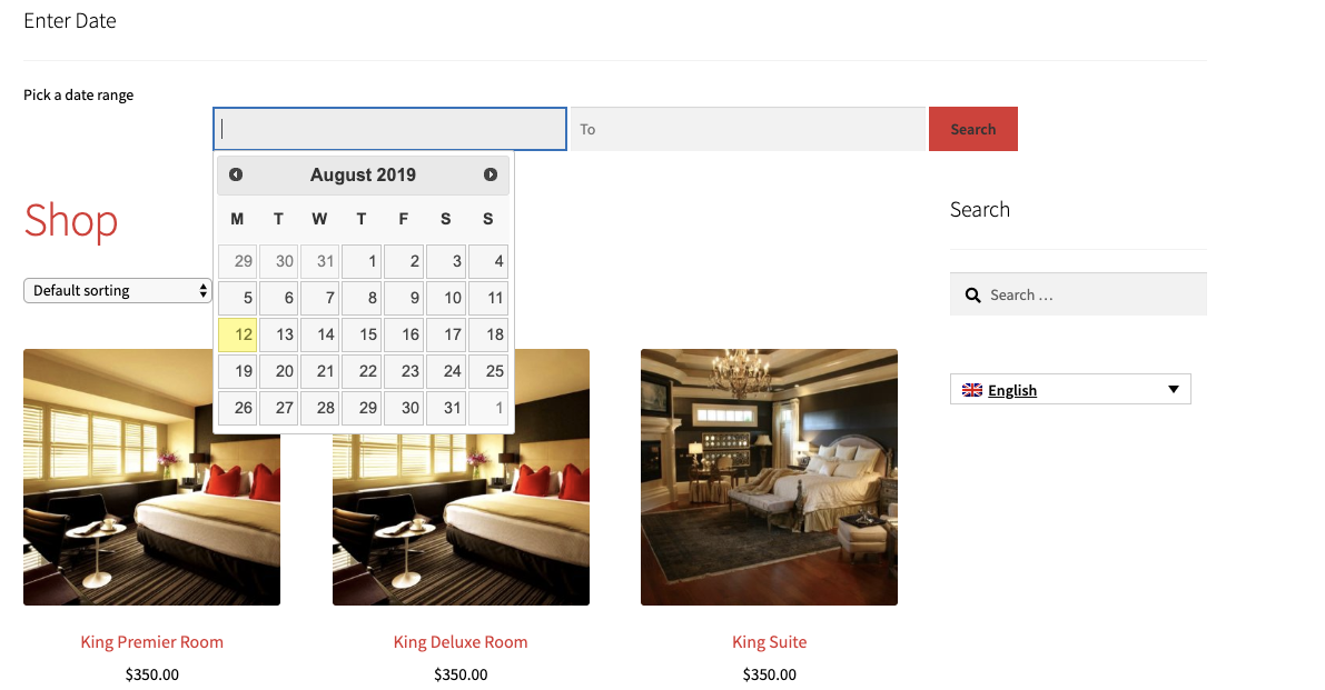 WooCommerce Bookings Search